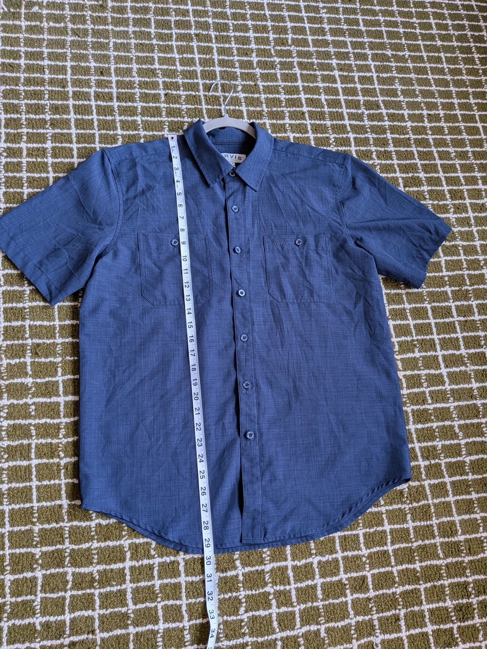 Orvis Men's Short-Sleeve Button-Down Shirt in Blue